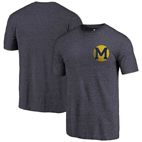 Michigan Wolverines Fanatics Branded Navy Vault Tri Blend T-Shirt,We sell and wholesale Michigan Wolverines Fanatics Branded Navy Vault Tri Blend T-Shirt on line form chian!